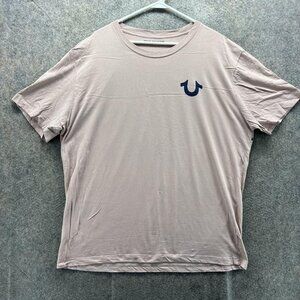 True Religion Shirt Mens 3XL Pink Horseshoe Logo Back Graphic Tee Tagless Casual